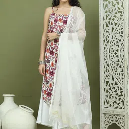 Jompers Women Floral Printed Regular Kurta with Palazzos & With Dupatta-picture-18