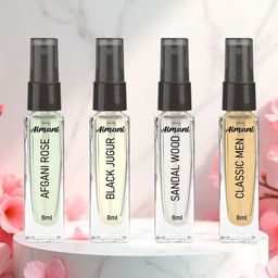 Aimani Set Of 4 Afganirose Black Jagur Sandalwood & Classic Men Perfume - 8 ml Each-image-60