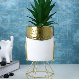 TAYHAA White 1 Pieces Succulent Artificial Plant With Pot-47