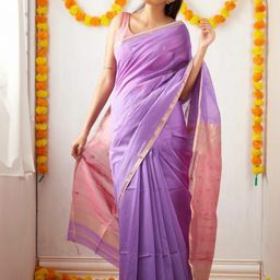 VILLE FASHION Woven Design Zari Kota Saree-image-62