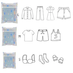 Kuber Industries White & Blue 3 Pieces Drop Printed Reusable Laundry Bags With Zipper image 2