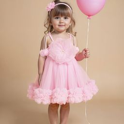 PINK LEAF Balloon Dress-29