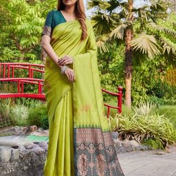 PHEASANT Woven Design Silk Blend Saree-image-52
