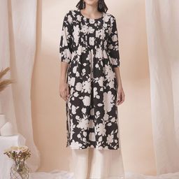 KAMI KUBI Women Floral Printed Daily Cotton Straight Kurtas-image-74