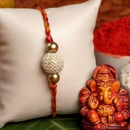 Look and Adorn Unisex White Thread Rakhi-image-52