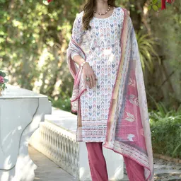 SHREE LAXMINARAYAN EXPORT Women Geometric Printed Kurta with Trousers & Dupatta-10