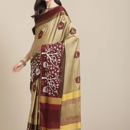 RAJGRANTH Ethnic Motifs Kutchi Embroidery Saree-17