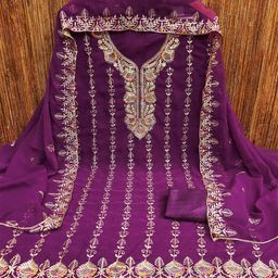 rangtulika ethnics Rangtulika Floral Embroidered Unstitched Dress Material-picture-17