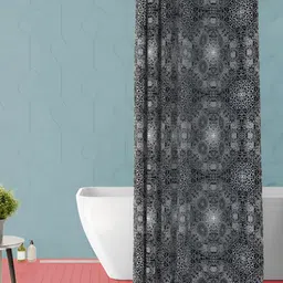 ArtzFolio White & Black Geometric Printed Waterproof Shower Curtain-18