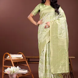 Astita Woven Design Zari Saree With Blouse Piece-image-3