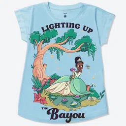 YK Disney Kids-Girls Disney Princess Graphic Printed Cap Sleeves Top-picture-23