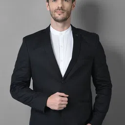 Canary London Slim Fit Notched Lapel Collar Single-Breasted Linen Formal Blazer-image-48