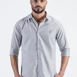 MISCHIEF MONKEY Men Classic Tailored Fit Micro Checks Opaque Checked Casual Shirt-image-67