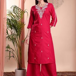 Milastru Women Ethnic Motifs Embroidered Kurta with Palazzo-picture-47