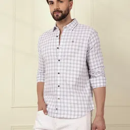 WROGN Men Comfort Slim Fit Checked Casual Shirt-image-42