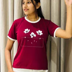 Moda Rapido Women Printed Applique T-shirt-picture-41