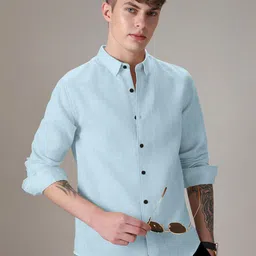 Bombay Begum Classic Self Design Spread Collar Long Sleeves Shirt-image-29