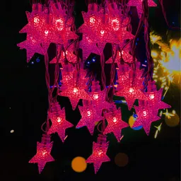 Kuber Industries Red Star Shape String Lights-57