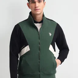 U.S. Polo Assn. Denim Co. Men Colourblocked Front-Open Sweatshirt-picture-11