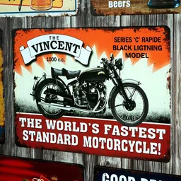 eazy wagon Red & White The Vincent 1000cc Printed Wall HangingDecor-13