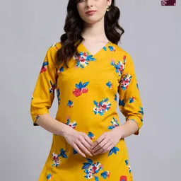 THE FAB FACTORY Women Pack Of 2 Floral Printed V-Neck Kurtis-picture-34