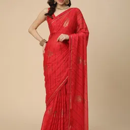 RATAN Leheriya Patchwork Poly Georgette Leheriya Saree-image-92