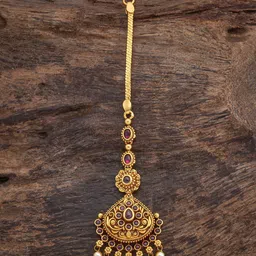 Kushal's Fashion Jewellery Gold-Plated Maang Tikka Head Jewellery-21