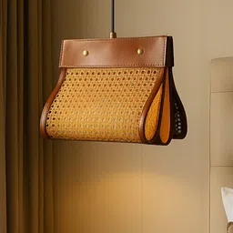 HABERE INDIA Brown & Black Textured Ceiling Lamp-picture-19