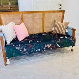 THROWPILLOW Blue & White Printed Polyester 1 Piece Sofa Cover-image-85