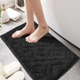MAA HOME CONCEPT Grey Textured Microfiber Anti-Skid Bath Mat-image-42