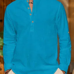 Vida Loca Band Collar Cotton Straight Kurta-picture-52