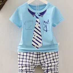 Bold N Elegant Boys Printed Round Neck Pure Cotton T-shirt With Shorts-picture-27