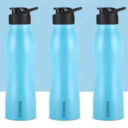 BOROSIL Blue & Black 3 Piece Stainless Steel Solid Water Bottle-image-74