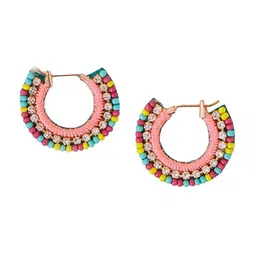 Accessorize Beaded Circular Hoop Earrings-image-10