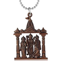 Morir Antique Copper Finish Brass Shri Ram Darbar Chain Pendant-image-97