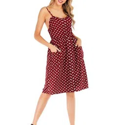 StyleCast Women Polka Dot Print Fit & Flare Dress-image-76