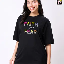 TQH Women Pack of 2 Typography Printed Round Neck Oversized T-shirts-picture-42