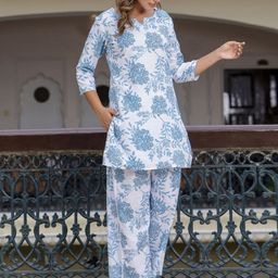 VredeVogel Women Floral Printed Regular Kurti with Trousers-picture-22