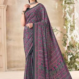 DURGA EMPORIO Floral Pure Crepe Saree-image-35