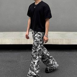 StyleCast Men Camouflage Printed Loose-Fit Bootcut Trousers-picture-1