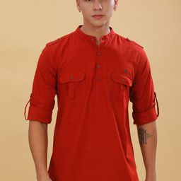 Kuons Avenue Men Thread Work Pathani Kurta-image-83