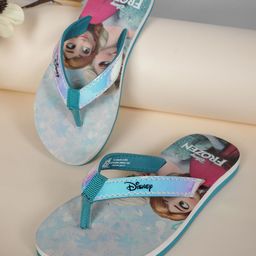 Kids Ville Girls Frozen Printed Thong Flip Flops-picture-10