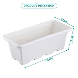 Kuber Industries 4Pcs White Rectangle Shaped Window Planters image 2