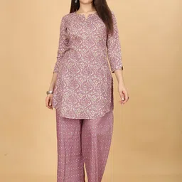 CHANSI Ethnic Motifs Printed Straight Kurti With Palazzo-17