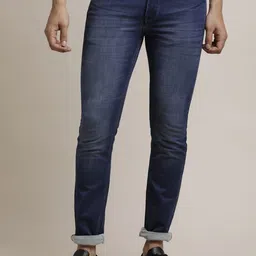 Turtle Men Narrow Tapered Fit Light Fade Stretchable Jeans-image-50
