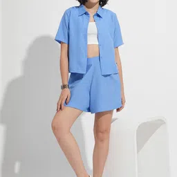 Murcia Women Blue Solid Co-Ord set-image-46