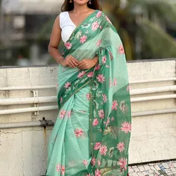 ELITE WEAVES Floral Chanderi Saree-picture-9