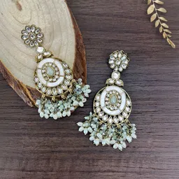 Kalakrith Milano Kundan Studded Drop Earrings-14