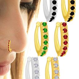 VAMA Gold-Plated Cubic Zirconia Stud Nosepin-image-32