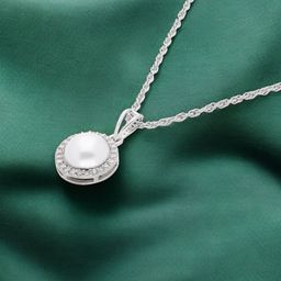 Crash.Club By CKC Silver Rhodium-Plated Cubic Zirconia Studded Pendant With Chain-image-35